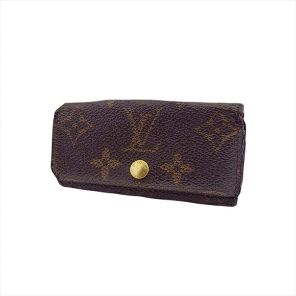 LOUIS VUITTON Key Case Monogram PVC × Leather-Authentic USED - Picture 1 of 9